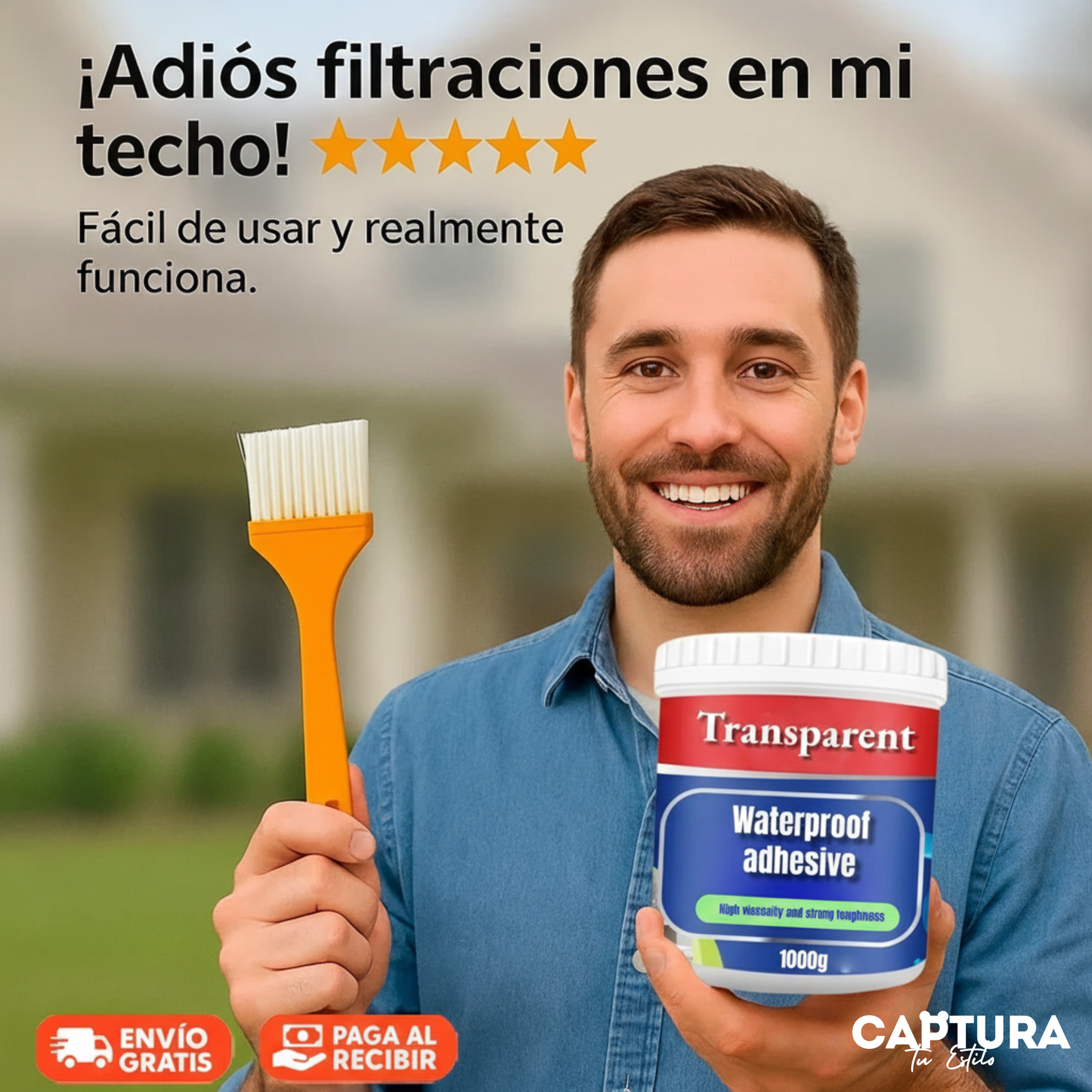 Sellador Impermeabilizante Transparente (1KG) + Brocha Gratis | MaxSeal™ Pro