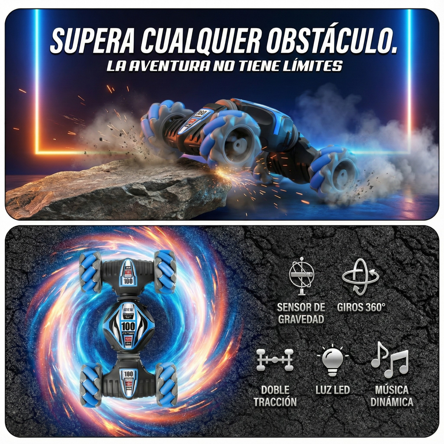 Auto 4x4 con sensor de mano - Twister Drift 360™: Edición Gestual RGB